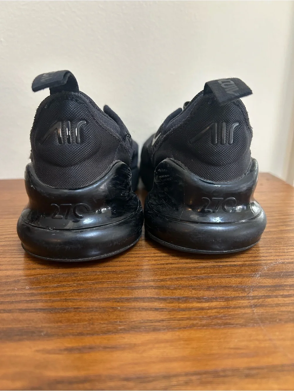 Nike Air Max 270 Black Mesh Slip-On Sneakers (Little Kid 13C)